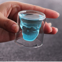 Czaszka Espresso filiżanka kawy podwójna ściana szklany kubek szkielet Whisky Bar lampka do wina es przezroczysta wódka strzał lampka do wina Drinkware 6